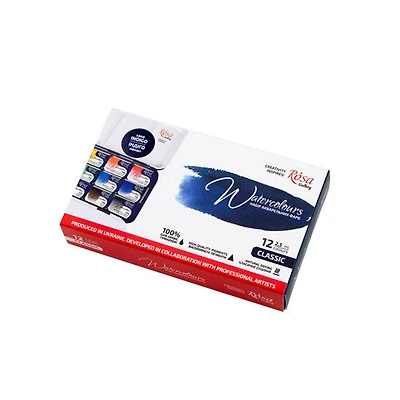 Ens. 12 godets aquarelle qualité beaux-arts