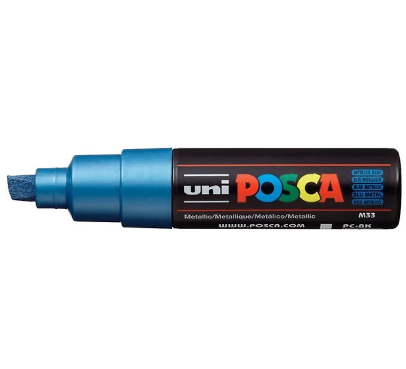 Marqueur posca biseau pc-8k bleu métallique