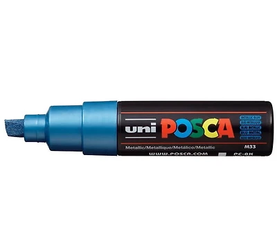 Marqueur posca biseau pc-8k bleu métallique