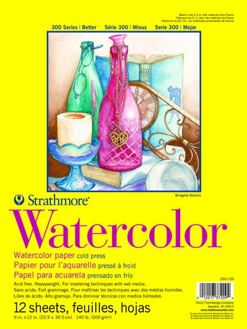 Bloc papier aquarelle - 9x12po (12f)