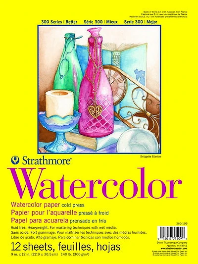 Bloc papier aquarelle - 9x12po (12f)