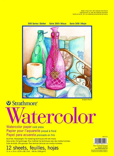 Bloc papier aquarelle - 11x15po (12f)
