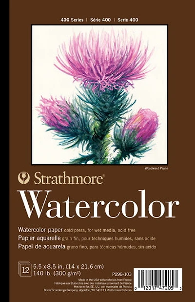 Bloc papier aquarelle - s400 - 5.5x8po (12f)