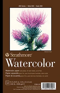 Bloc papier aquarelle - s400 - 5.5x8po (12f)