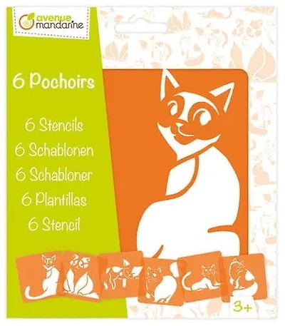Set de 6 pochoirs enfants: chats