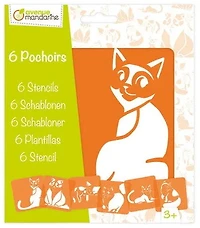 Set de 6 pochoirs enfants: chats