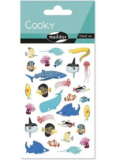 Autocollant *cooky* animaux marins 1pl