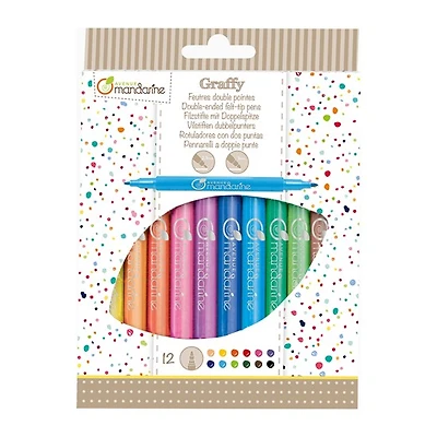 Ens. 12 feutres à double pointe