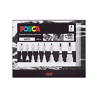 Ens. 8 marqueurs posca pointes variées blanc