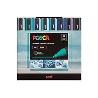 Ens. 8 marqueurs posca pc-5m tons froid
