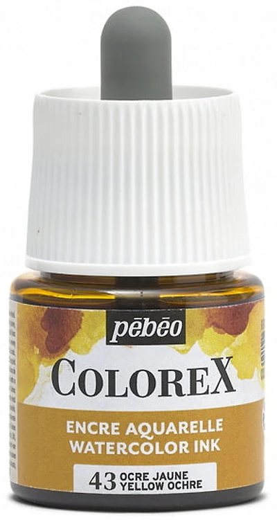 Encre aquarelle - colorex - 45ml - ocre jaune