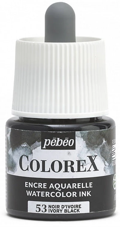 Watercolor ink - colorex - 45ml - ivory black