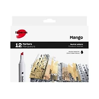 Set of 12 Chisel-Tip Mango Markers —Neutral Colours