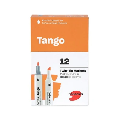 12-Pack Tango Double-Tip Markers Set, Assorted Colours - Chisel