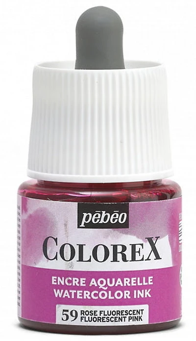 Encre aquarelle - colorex - 45ml - rose fluorescent