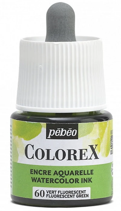 Encre aquarelle - colorex - 45ml - vert fluorescent