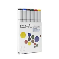 Ens. 6 marqueurs copic sketch couleurs primaires vives