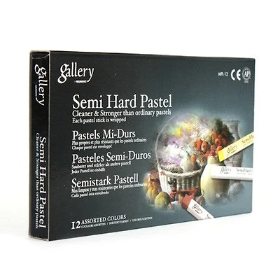 Ens.12 pastels semi-tendres