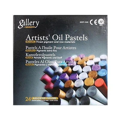 Ens. 24 pastels à l'huile métallisés