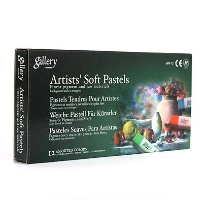 Ens.12 pastels secs carrés 