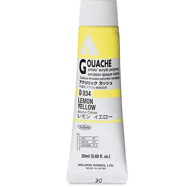 Gouache acryla jaune citron série a - 20ml
