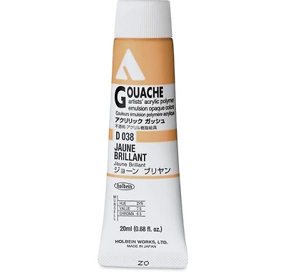 Gouache acryla jaune brillant série a - 20ml