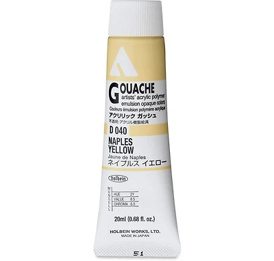 Gouache acryla jaune de naples série a - 20ml