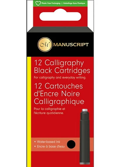 MANUSCRIPT 12 CARTOUCHES ENCRE ASSORT. Noir
