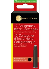 MANUSCRIPT 12 CARTOUCHES ENCRE ASSORT. Noir