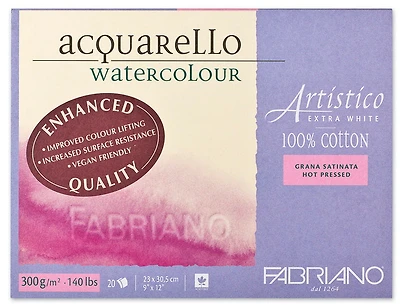 Papier aquarelle artistico - extra blanc - grain_satine inch