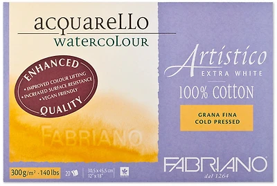Papier aquarelle artistico - extra blanc - grain_fin inch