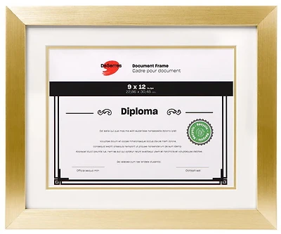 Cadre diplôme or - 8.5x11po