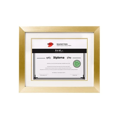 Double Mat Document Frame - Gold