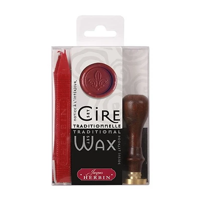 Ens. traditionnel cire et sceau - fleur de lys