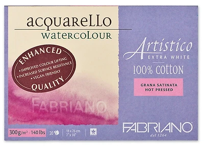 Papier aquarelle artistico - extra blanc - grain_satine inch