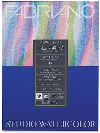 Studio Watercolour Pad - 300 g - 9 X 12 INCHES - 12 GRAMPERSQUAR