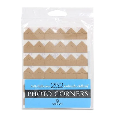 Adhesive photo corners - kraft (252)