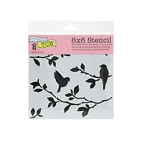 Pochoir  oiseaux sur branche- 6x6po