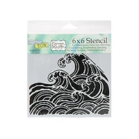 Pochoir  vague- 6x6po