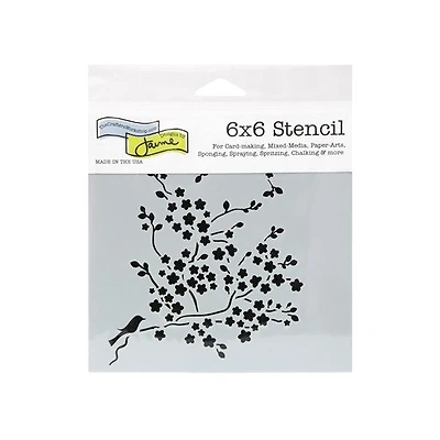 Pochoir   fleurs cerisier- 6x6po