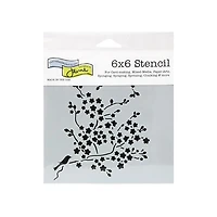 Pochoir   fleurs cerisier- 6x6po