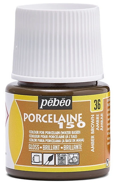 Porcelain paint - porcelaine 150 - 45ml - amber brown