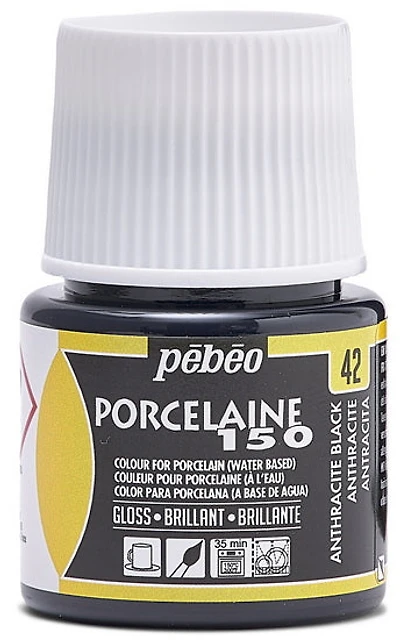 Porcelain paint - porcelaine 150 - 45ml - anthracite black