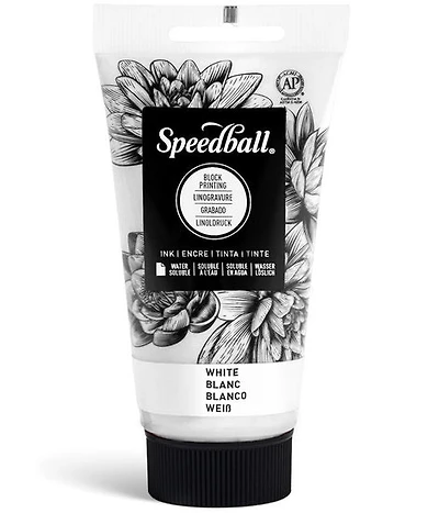 Encre linogravure - blanc - 8oz