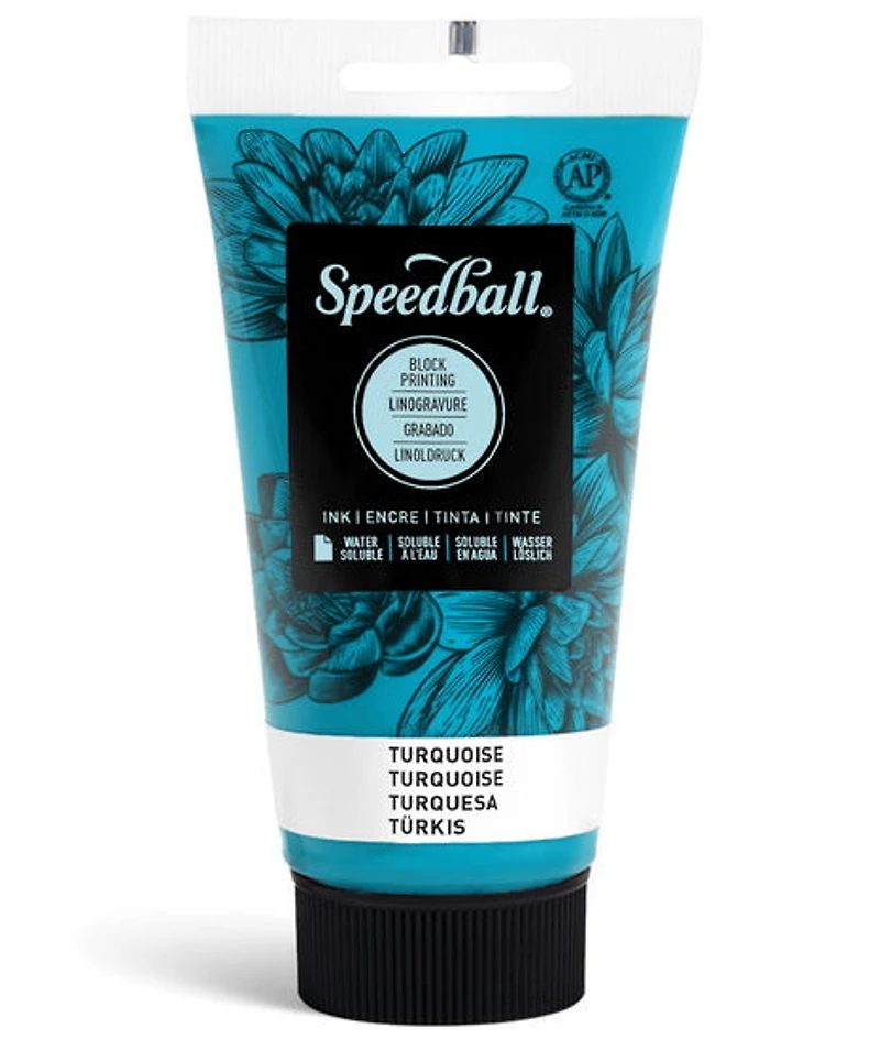 Encre linogravure - turquoise - 8oz