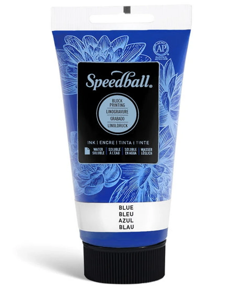 Encre linogravure - bleu - 8oz