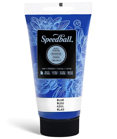 Encre linogravure - bleu - 8oz