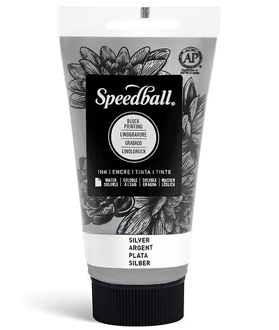 Encre linogravure - argent - 8oz