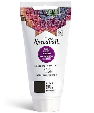 Encre linogravure - tissu - noir - 8oz