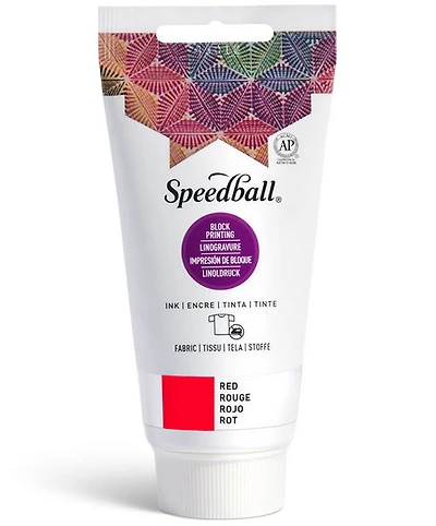 Encre linogravure - tissu - rouge - 8oz